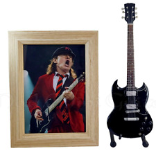 Miniature Guitar ANGUS YOUNG + PHOTO 5X7 ACDC AC/DC picture