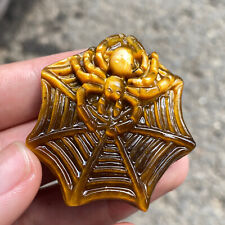 1pc Natural tiger's-eye hand carved spider Quartz Crystal reiki Healing gift picture