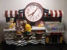 Eleco Nostalgic Diner 50s Musical Jukebox Ice Cream Parlor Clock 3D WORKS picture