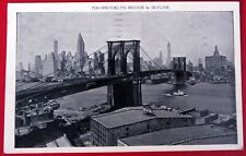 ANTIQUE POSTCARD NEW YORK NY BROOKLYN BRIDGE AND SKYLINE NYC  picture