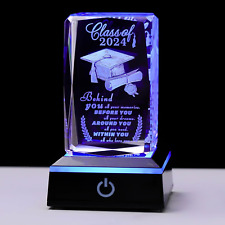 Graduation Gifts for Her Him 2024 Unique, 3D Layser Engraved Class of 2024 with  picture