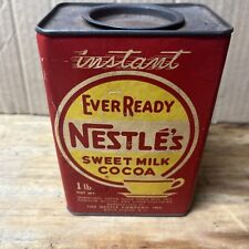 Vintage EverReady Nestle’s Sweet Milk Cocoa 1Lb Tin. With Contents picture