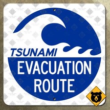 United States tsunami evacuation route marker highway road sign 2012 16x16 picture
