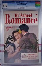 💘 HI-SCHOOL ROMANCE #1 FILE COPY CGC 6.5 HARVEY 1949 Golden Age archie teen GGA picture