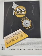 1943 Mido Multifort Super Automatic Watch Fortune Magazine WW2 Print Ad Robot picture