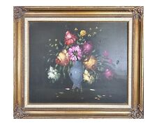 R. HUNTHER Vintage Dutch Style Floral Still Life Oil on Canvas Painting picture