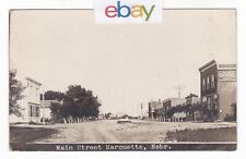 1911 RPPC MARQUETTE NEBRASKA MAIN STREET GROCERY HARDWARE VINTAGE POSTCARD NE  picture