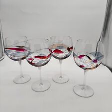 4 Coronet Barcelona Sagrada Balloon Wine Goblets Hand Blown and Decorated picture