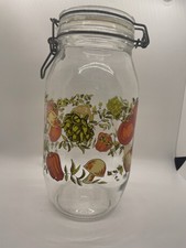 Vintage Spice of Life ARC France Storage Glass Jar Canister 2 L Mushroom Retro picture