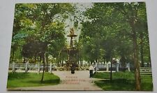 Vintage Milwaukee Wisconsin Fountain 8th Ward Park Postcard picture