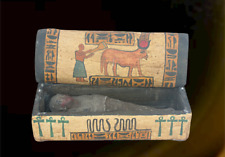 Antique Ancient Egyptian Rare Ushabti Wooden Box With Mummified Ushabti BC picture