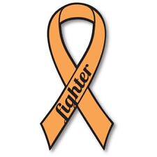 Orange Leukemia and Kidney Cancer Fighter Ribbon Car Magnet Decal Heavy Duty picture