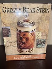 1993 Budweiser Endangered Species Collectors Series Grizzly Bear STEIN COA W/BOX picture