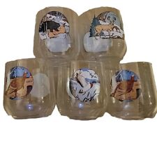 Set Of 5 Vintage American Wildlife Whiskey Glasses. picture