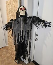 Vtg Fitco Shaking Grim Reaper 5 Ft. Laughing Light Up Eyes PAC Halloween RARE picture