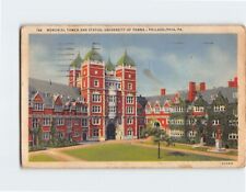Postcard Memorial Tower And Statue, University Of Pennsylvania, Philadelphia, PA picture