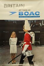 BOAC London British Airways Vintage 1960s Travel Poster Excellent New Old Stock picture