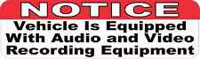 10x3 Notice Audio and Video Recording Sticker Car Truck Vehicle Bumper Decal picture