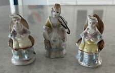 Vintage S/3 Occupied Japan Victorian Hand Painted Porcelain Figurines ~ Nice picture