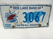Minnesota Red Lake Band Of Chippewa Nation License Plate Early Four Digit picture