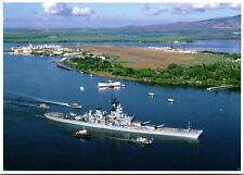 U.S.S. Missouri Passing Arizona Memorial Naval Ship Postcard Chrome Unposted  picture