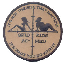 USMC MARINE CORPS 26TH MEU SKID KIDS DESERT HOOK & LOOP EMBROIDERED JACKET PATCH picture
