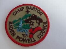 Unused 1993 Camp Barton '93 Baden Powell Council New York Boy Scout BSA Patch picture