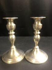Vintage Webb Pewter Weighted Candlestick Holders- Set of 2-Pewter 6 3/4