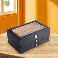 36 Compartment Pen Storage Boxes Lockable Fountain Pen Display Case Gift 3 Layer picture