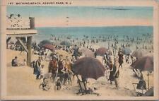 Postcard Bathing Beach Asbury Park NJ 1920 picture