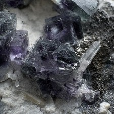 Natural Phantom Fluorite w/ Rutile & Quartz Cluster Raw Specimen Inner Mongolia picture