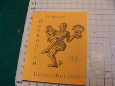 Vintage Original sci fi zine: BOSKONAIN PROPER #31, 1993; genzine NESFA 88pgs picture
