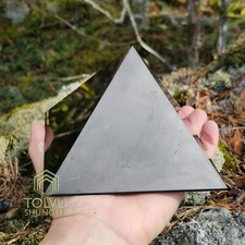 Large Shungite Pyramid 4.7 in Real Russian shungite mineral - Authentic - Tolvu picture