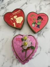 1970’s Schrafft Barton Valentine Heart Chocolate Candy Boxes NY Switzerland LOT picture