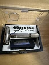 Vintage Gillette Fat Boy 1-9 Adjustable Safety Razor W/ Case And Blades picture