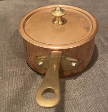 Vintage WILLIAMS SONOMA 3 1/2”  Copper Sauce Pan w/ Lid Made in FRANCE 1.5 Cup picture