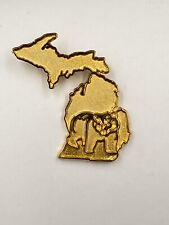 Vintage Gold Colored Michigan State Bear Lapel Pin Brooch picture