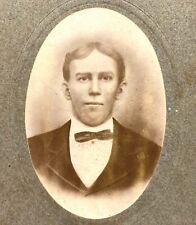 Antique Male Portrait Sketch Early 1900s Cabinet Card Young Man Fancy Suit picture