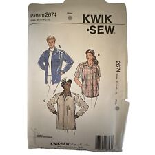 Vintage 90s Kwik Sew Sewing Pattern #2674 Shacket Coat Jacket Flannel Size Small picture