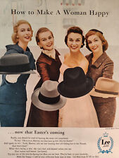 1956 Esquire Original Art Ad Advertisement LEE HATS How to Make a Woman Happy picture