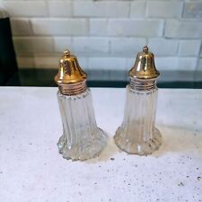 Vintage Leonard Crystal SilverPlated 6 Inch Tall Salt Pepper Shakers MCM  picture