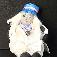 Vintage 1997 Heimann Bean Bag Sitting Plush Ceramic Face Baa Sheep Bunny. picture