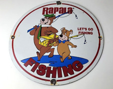 Vintage Rapala Fishing Sign - Tackle Lures Rods Reels Gas Pump Porcelain Sign picture