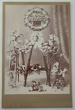 Rare Antique Post Mortem Memorial Cabinet Card Photo Funeral Yong boy, Polo, ILL picture