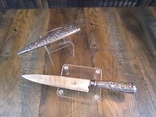 Vintage - JUCA ARGENTINA ALPACA SILVER Gaucho KNIFE & SHEATH Fixed Blade - AS IS picture