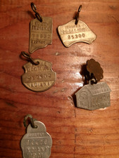 VINTAGE DOG LICENSES AND RABIES TAG=INDIANA STATE 1930"S AND 40"S METAL picture