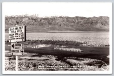 Bad Water Death Valley California Lowest Point Below Sea Level Postcard RPPC D7 picture