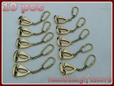 Lot of 10 PCs Solid Brass Marine Nautical Sailor Caption Boat Key-chain Ring picture
