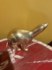 McM/Art Deco Pure Brass Polar Bear Vintage Style Statement Piece Mid Century picture