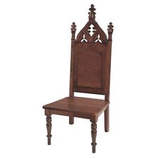 Ornate Walnut Stain Maple Hardwood Cathedral Side Chair for Church Use 48 In picture